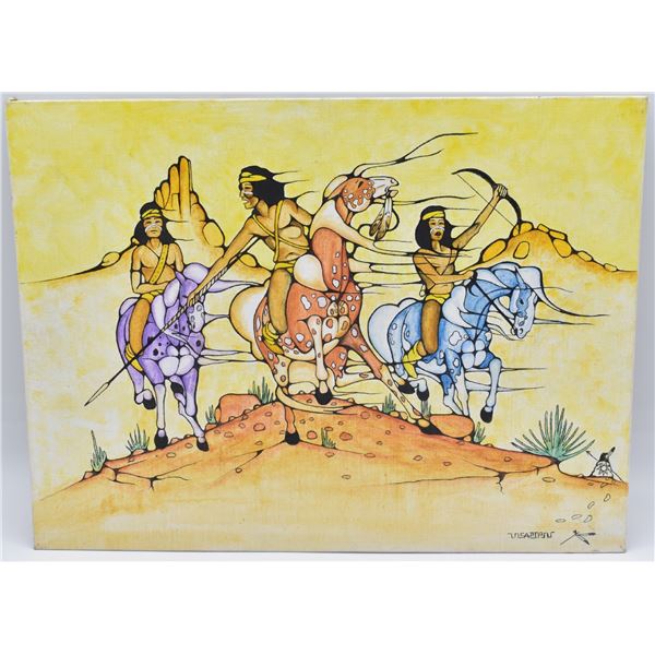 Original Apache Painting by Thomas Caddo