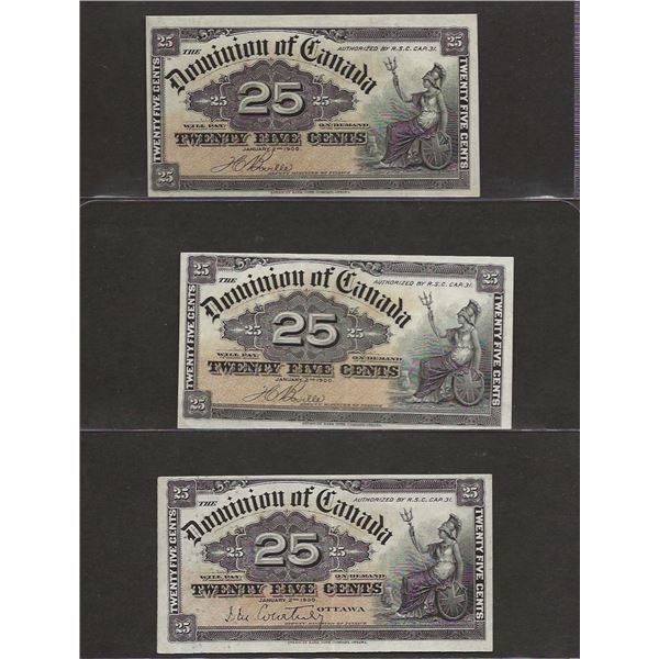 3 X Canada 1900 $0.25 EF