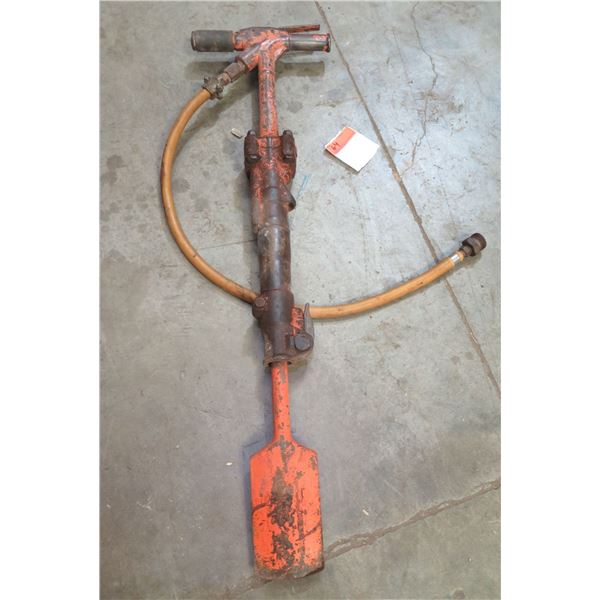 Red Pneumatic Hammer w/ Air Hose & Spade Paving Breaker