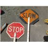 Image 4 : Qty 2 Traffic & Crosswalk Signs: Slow & Stop on Long Pole