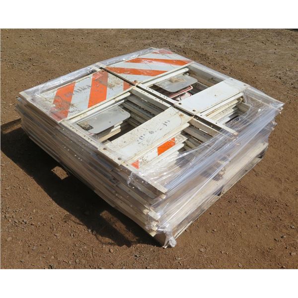 Qty 10 Folding Metal Safety Traffic Barricades
