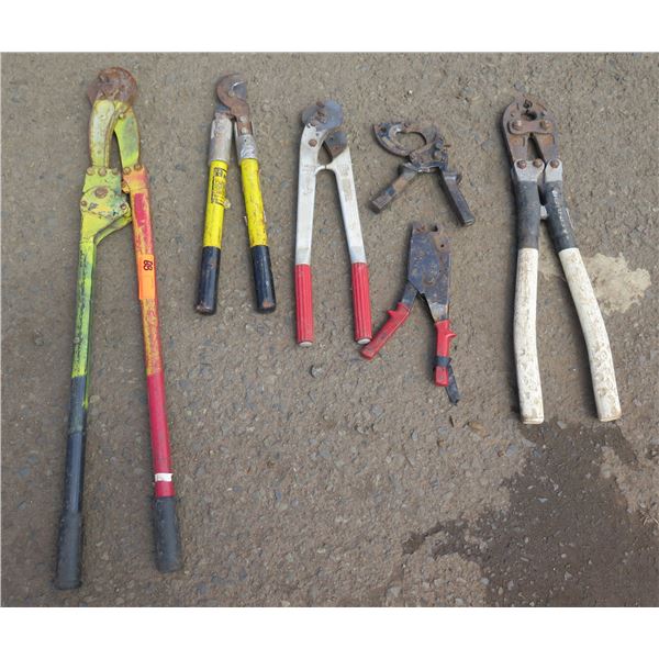 Qty 6 Metal Bolt Cutters & Wire Cutters Misc Size