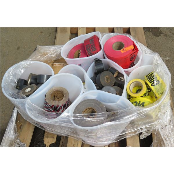 Pallet Multiple Caution Tape, Buried Lines Tape, Rolls Black Tape, etc
