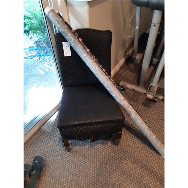 Antique Chair & Bolt of Upholstery Fabric Cat B