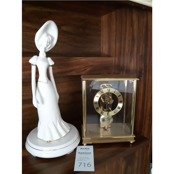 Birks Carriage Clock & Figurine Cat A