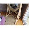Image 2 : Oval Bamboo Design Floor Mirror on Stand 24"W x 60"H