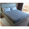 Image 1 : Platform Footed Bed Frame w/ Headboard & Mattress 82" x 76" x 24"H