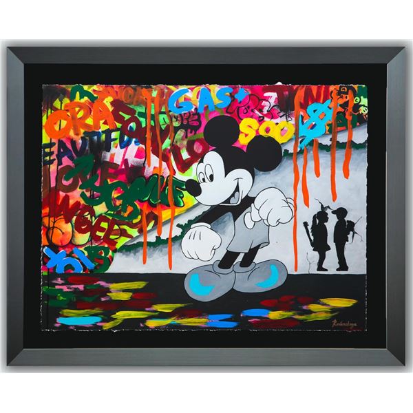 Nastya Rovenskaya- Original Mixed Media on Paper "Dancing in the City"