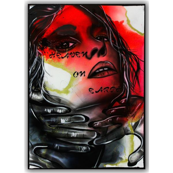 Hen Maman- Original Painting with Alcohol ink, acrylic, and epoxy rasin on Canvas "Stella"