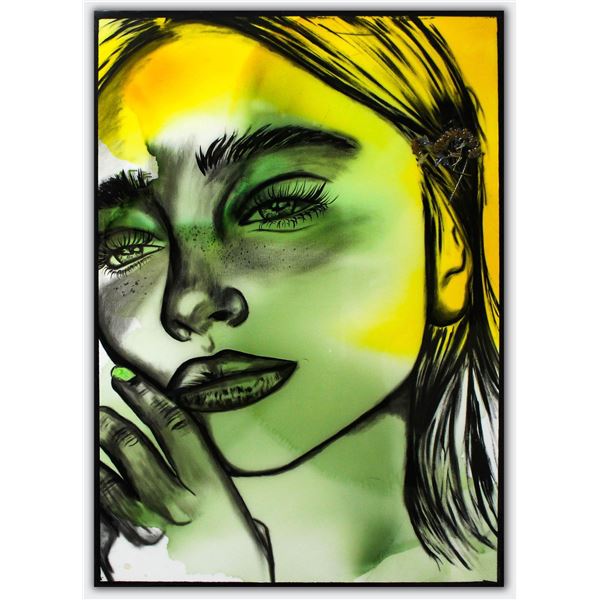 Hen Maman- Original Painting with Alcohol ink, acrylic, and epoxy rasin on Canvas "Shai"