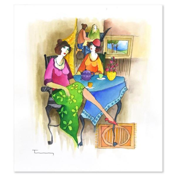 Itzchak Tarkay (1935-2012), Original Mixed Media Watercolor, Hand Signed with Certificate of Authent