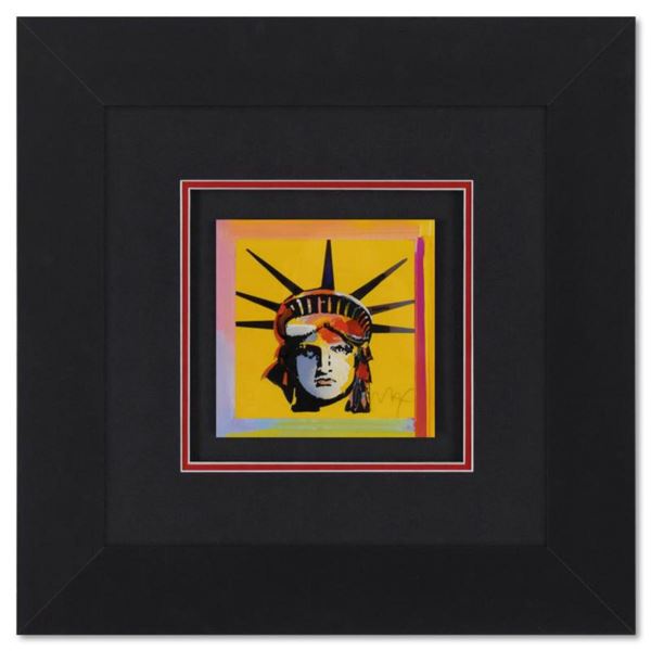 Peter Max, "Liberty Head" Framed Limited Edition Lithograph, Numbered and Hand Signed with Certifica