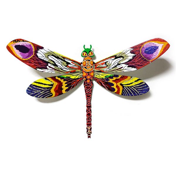 Patricia Govezensky- Original Painting on Cutout Steel "Dragonfly CLXIX"