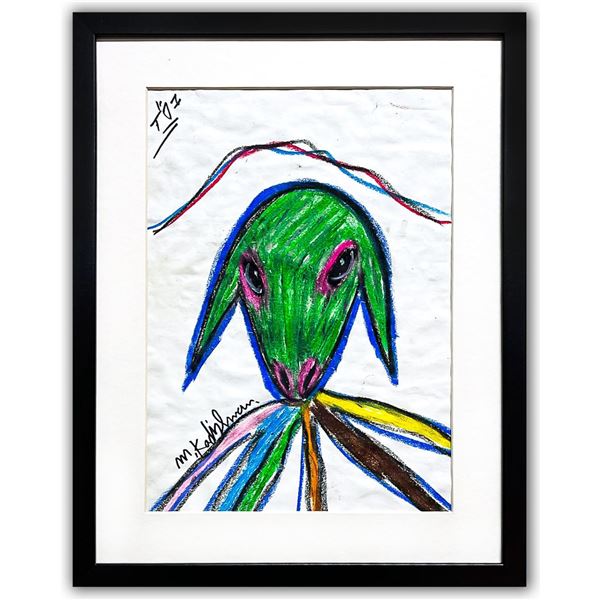 Menashe Kadishman- Pastel on Paper "Untitled"