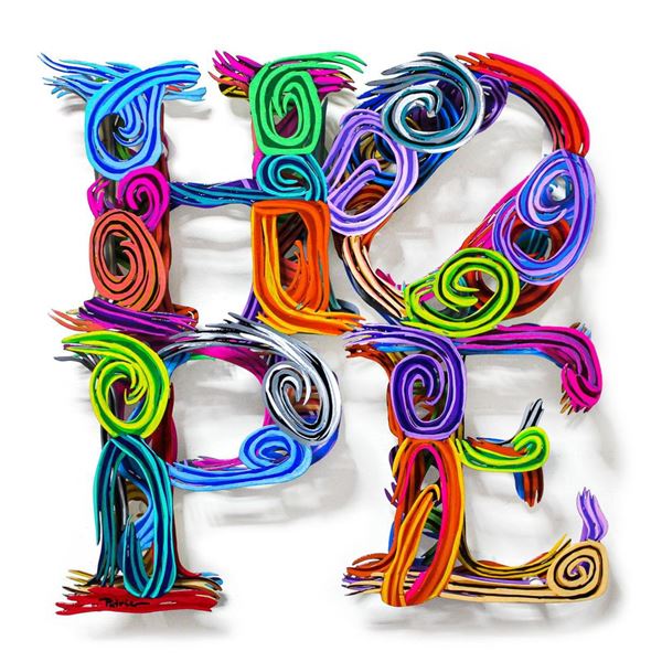 Patricia Govezensky- Original Painting on Cutout Steel "HOPE (Mini Series)"