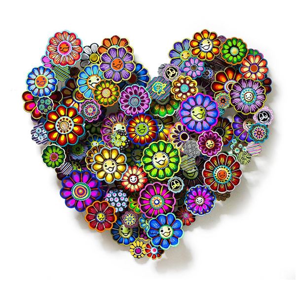 Patricia Govezensky- Original Painting on Cutout Steel "Hommage to Takashi"