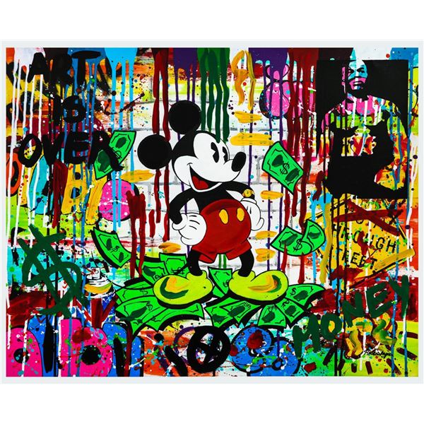 Nastya Rovenskaya- Mixed Media "Mr. Dollar Bill"