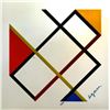 Image 2 : Yaacov Agam- Color Serigraph with Pigments on Glass Mirror "Homage to Mondrian"