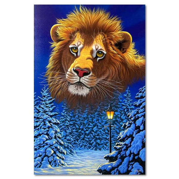 William Schimmel, "Path to Aslan" Original Acrylic Painting on Canvas, Hand Signed with Letter of Au