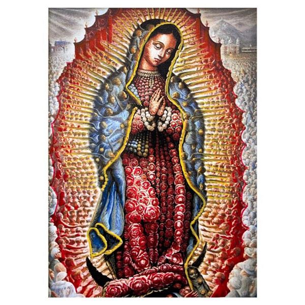 Steve Kaufman (1960-2010), "Mary" Hand Pulled Limited Edition Silkscreen on Canvas, Numbered 21/50 a