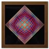 Image 1 : Victor Vasarely (1908-1997), "Vega - 201 de la série Vega" Framed 1971 Heliogravure Print with Lette