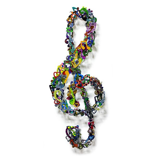 Patricia Govezensky- Original Painting on Cutout Steel "Love Music"