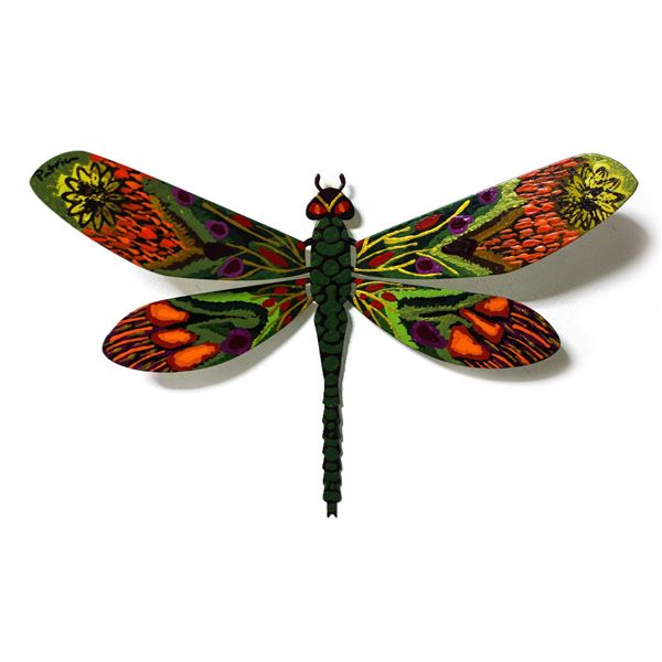 Patricia Govezensky- Original Painting on Cutout Steel "Dragonfly CLXXV"