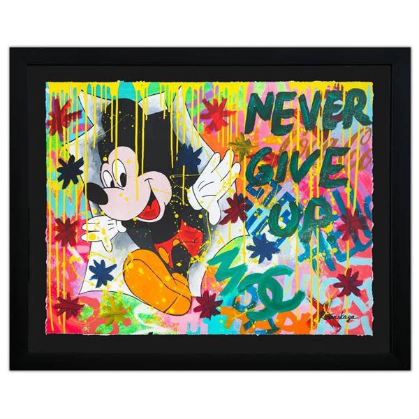 Nastya Rovenskaya- Original Mixed Media on Paper "Surprise by Mickey Mouse"