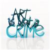 Image 1 : Mr. Brainwash- Resin Sculpture "Art Is Not a Crime (Chrome Blue)"