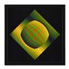 Image 1 : Victor Vasarely (1908-1997), "Vega-Zett-01 (1971)" Framed Heliogravure Print with Letter of Authenti