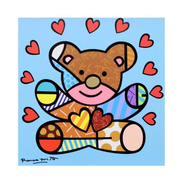 Britto, "Happy Boy" Hand Signed Limited Edition Giclee on Canvas; Authenticated