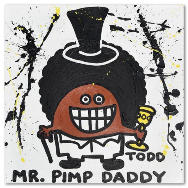 Todd Goldman, "Mr Pimp Daddy" Original Acrylic Painting on Gallery Wrapped Canvas (36" x 36"), Hand 