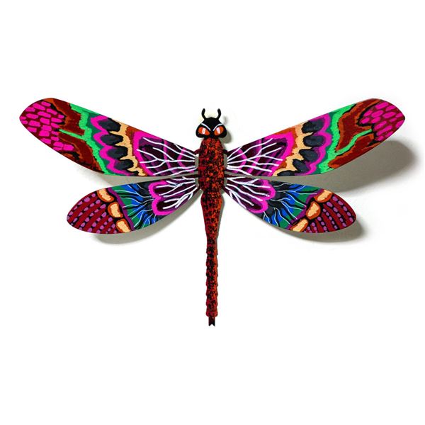 Patricia Govezensky- Original Painting on Cutout Steel "Dragonfly CLXXIV"