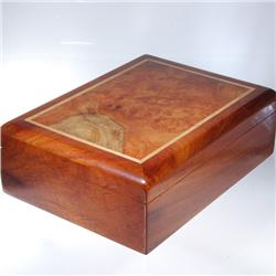 Inlaid Burl Box Handmade Rare Afzelia Wood (DEC-002)