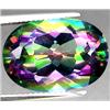 Image 1 : 11.95ct Oval Portuguese Cut Multi Color Mystic Quartz FLAWLESS RETAIL $750 (GEM-7129)