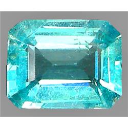 0.98ct RARE Oct RARE agon Cut Blue Green Natural Apatite VVS RETAIL $950 (GEM-7466)