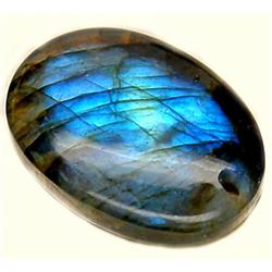 24.50ct VERY RARE Charming Oval Cabochon Gold & Blue Labradorite RETAIL $2250 (GEM-7517)