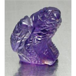 13.11ct Hand Carved Purple Amethyst Iguana  RETAIL $900 (GEM-8299)