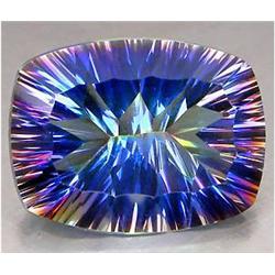 23.26ct RARE Emerald Concave Cut Top Rainbow Mystic Quartz FLAWLESS RETAIL $1150 (GEM-8390)