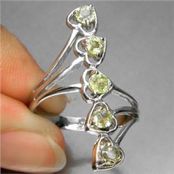 0.95ct Round Cut Green Sapphire White Gold Vermeil Ring Size 7.0 RETAIL $750 (JEW-1202)