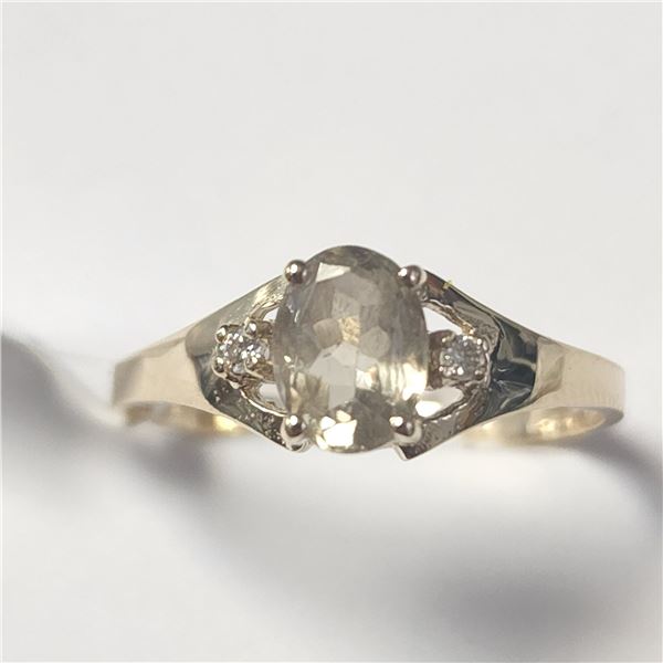 10K  COLOR CHANGING SULTANITE(0.95CT) DIAMOND(0.02CT) RING SIZE 7.5