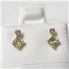 Image 1 : 10K  PERIDOT(0.4CT) DIAMOND(0.06CT) EARRINGS