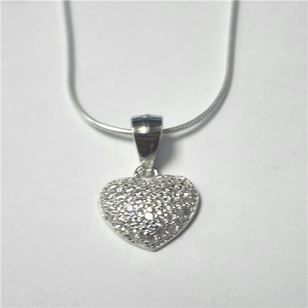 SILVER CZ 16" NECKLACE