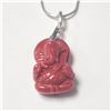 Image 1 : SILVER POLY CORAL GANESH 16" NECKLACE