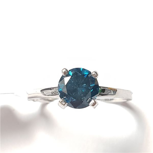 14K  TREATED BLUE NATURAL DIAMOND(1.05CT) RING SIZE 6