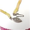 Image 3 : 10K  NATURAL RUBY SAPPHIRE AND EMERALD 16"(36CT) NECKLACE