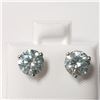 Image 1 : 14K  VIVID BLUE GREEN MOISSANITE(2CT) EARRINGS