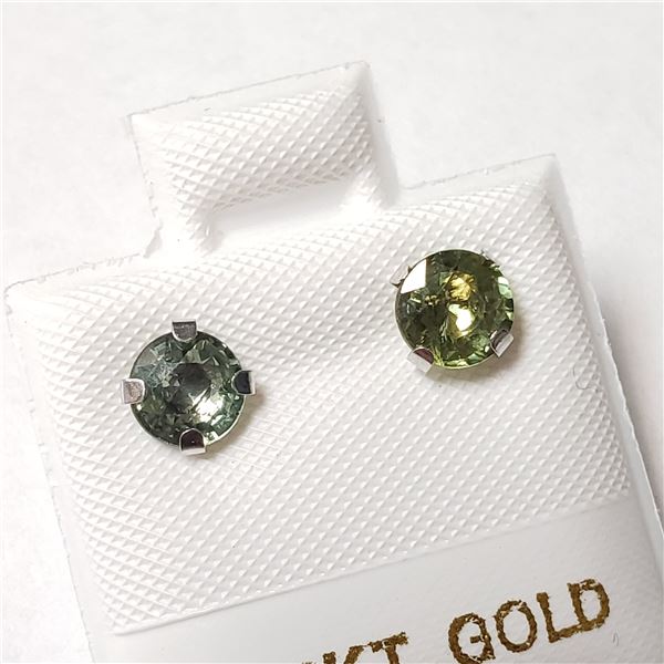 14K  GREEN SAPPHIRE(1.2CT) EARRINGS