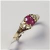 Image 2 : 10K  RUBY(0.56CT) DIAMOND(0.03CT) RING SIZE 6.5