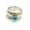 Image 1 : 2 TONED SILVER TURQUOISE(1.1CT) RING SIZE 10